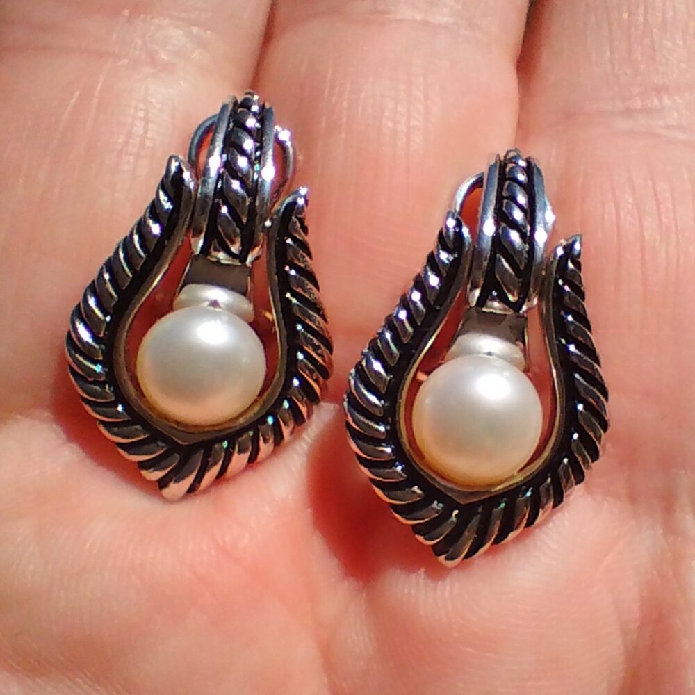 Honora Pallini Collection Freshwater Pearl Earrings 925 Sterling Silver